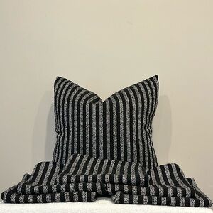 Keep: Set of Six Black & White Striped Woven Pillow Covers